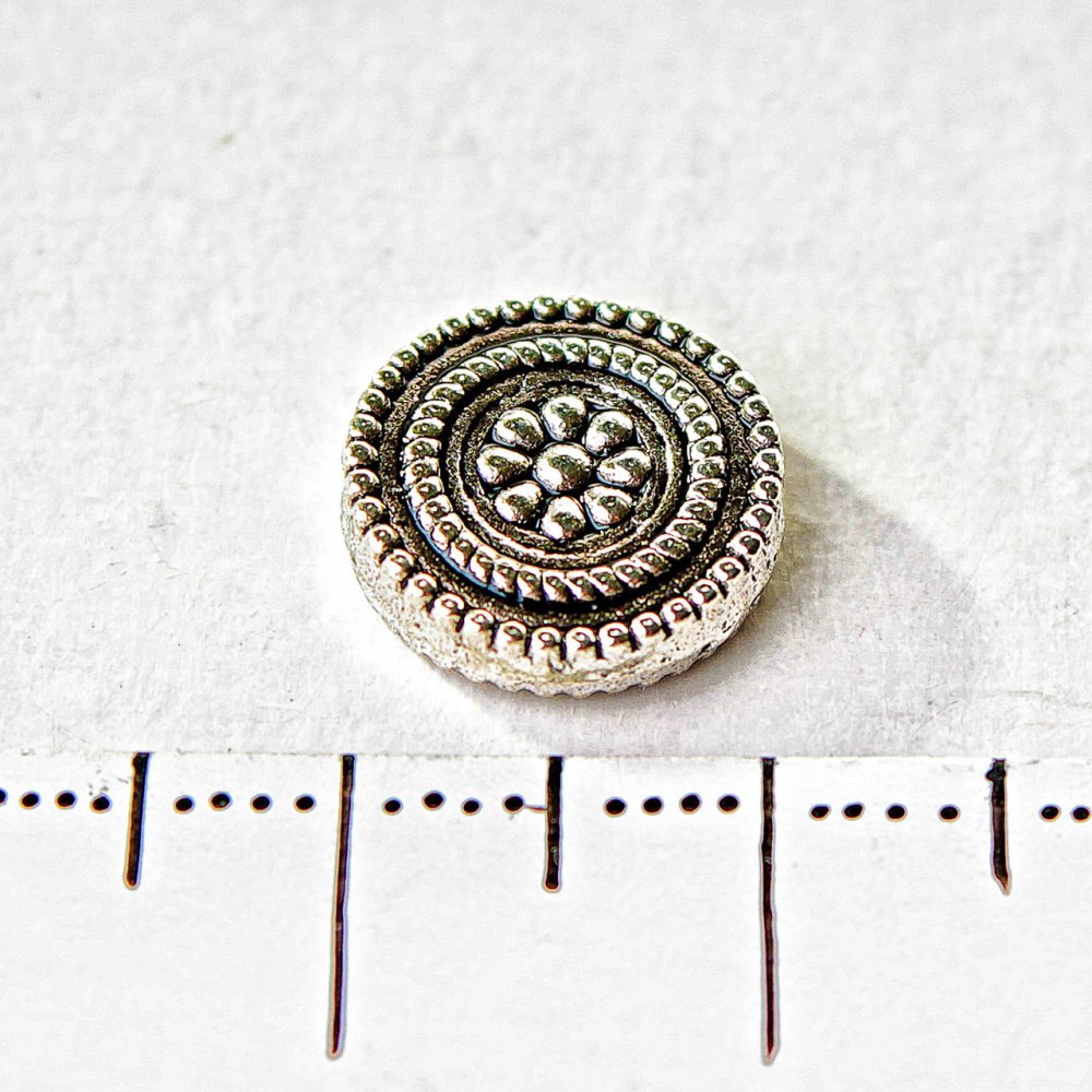 Bead for bracelets, dark metal "Flower", round shape, 20 g ± 10 pcs