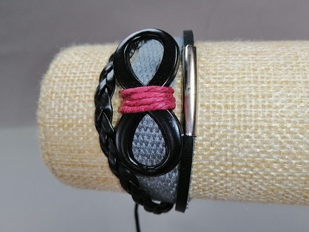 Kids' bracelet 'Infinity' gray on adjustable cord