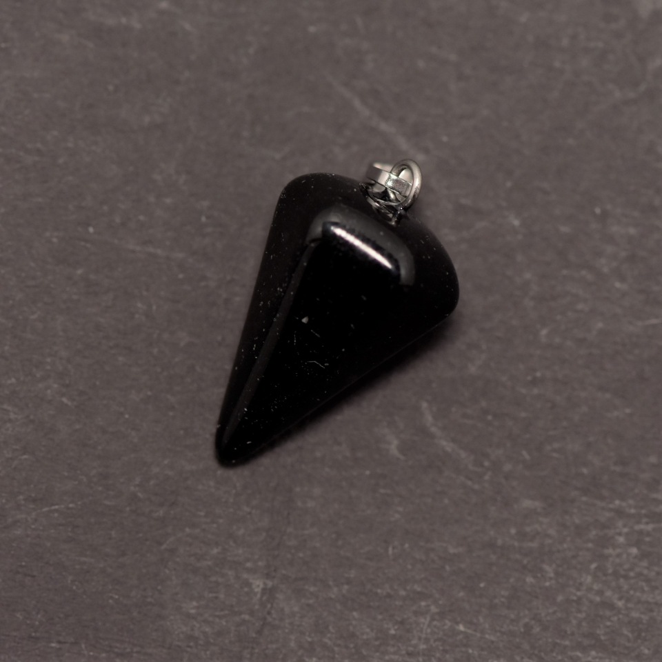 Pendant Pendulum made from natural black agate 14×22×30±mm