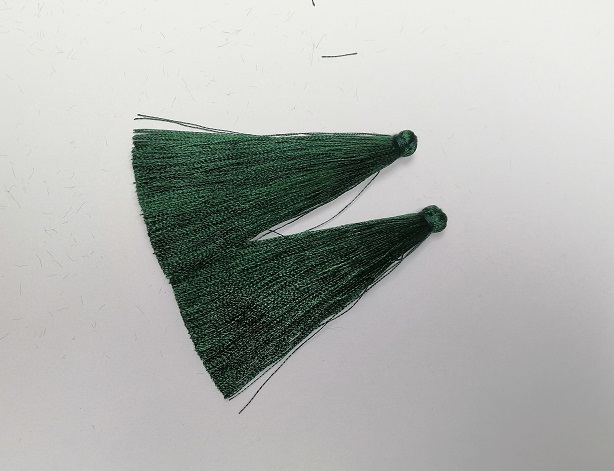 Crafting supply Brush 'Dark Emerald', length 7 cm, diameter 7 mm pair