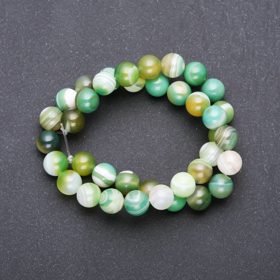 Agate Beads Smooth 10mm on Thread