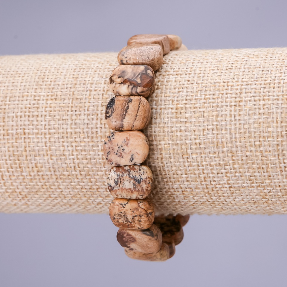 Landscape Jasper Bracelet 10x14(±)mm on Elastic