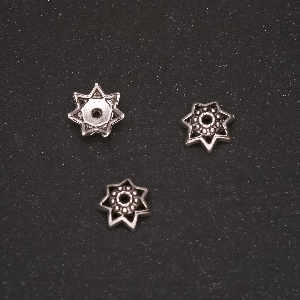 End caps for findings, diameter 9x3 mm, inner diameter 1.2 mm, packaging 20 g ± 43 pcs