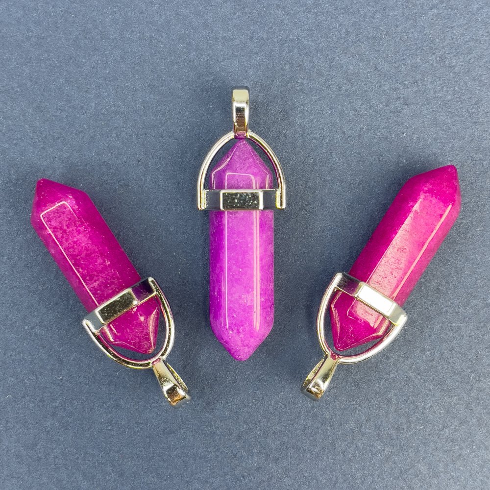 Hexagonal Pendant with Synthetic Tourmaline Stone 39x32x9 mm