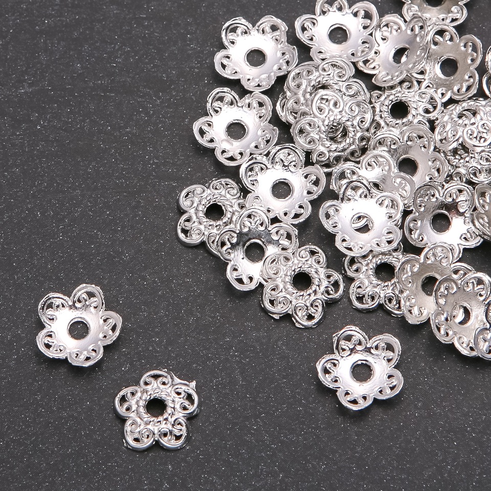 End caps for findings, diameter 12×3 mm, inner diameter 2.4 mm, finish 4 mm, 20 g ± 53 pcs