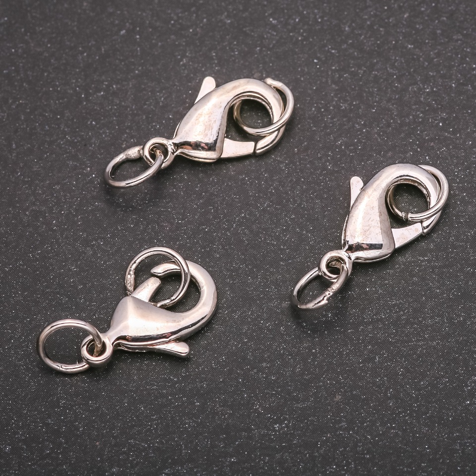 Carabiner clasp 11x19mm silver metal