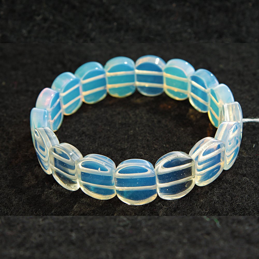 Moonstone Elastic Bracelet with Oval Stones