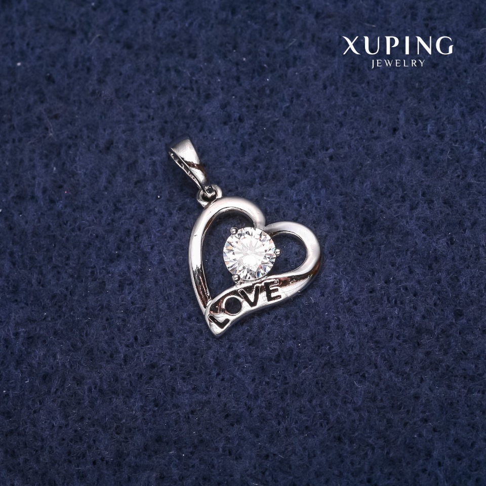 Xuping 'Heart' Pendant 14×19 mm Rhodium