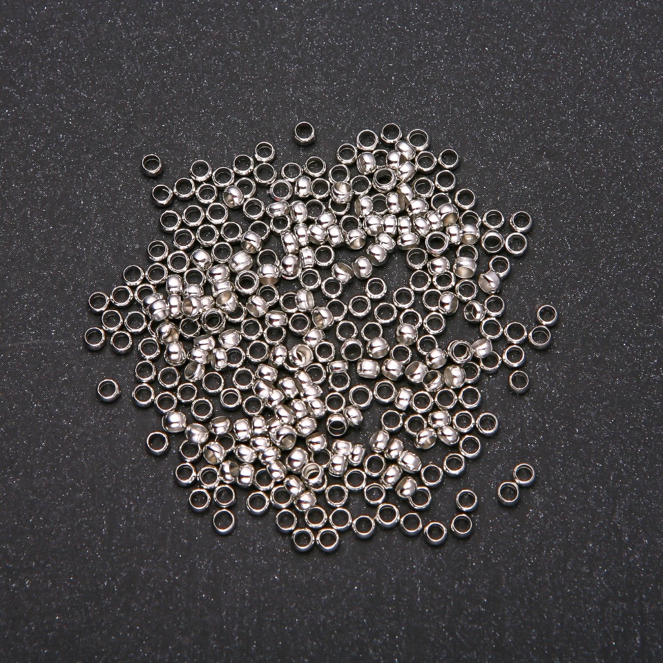 Crimp fixers "Zahipy", 3 mm diameter, silver metal color, 8 g