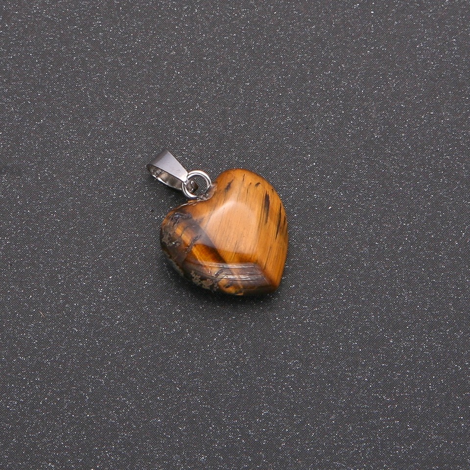 Heart Pendant with Tiger's Eye 14x14x23mm