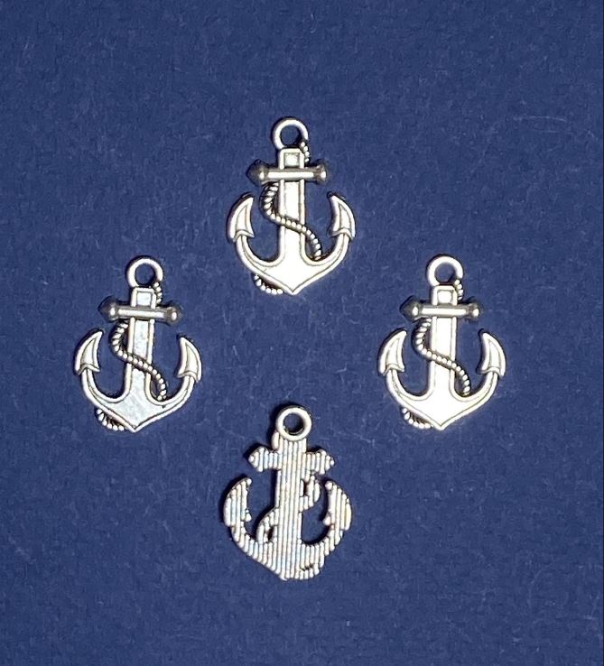 Anchor Pendant Findings, Silver Color, 26×18 mm, packaging 20 g ±9 pcs