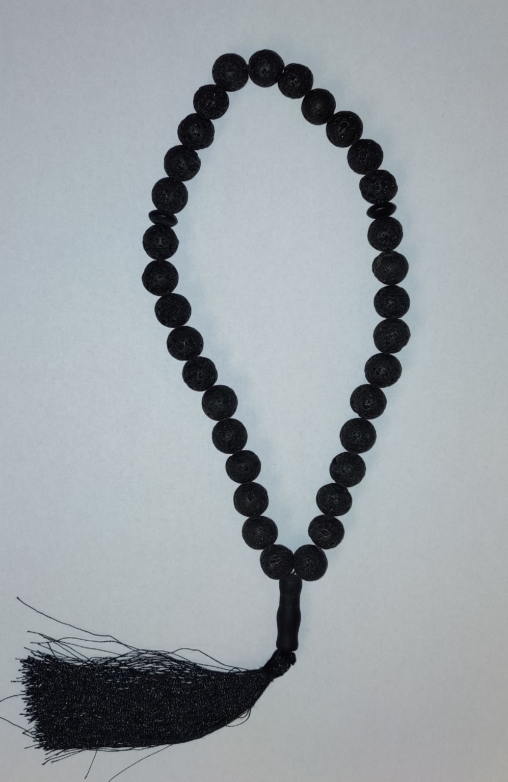 Lava Beads with Shungite Inlays, 33 Beads, 12mm Diameter+