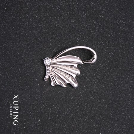 Pendant Xuping Butterfly with White Stones 20×29 mm Rhodium-Plated