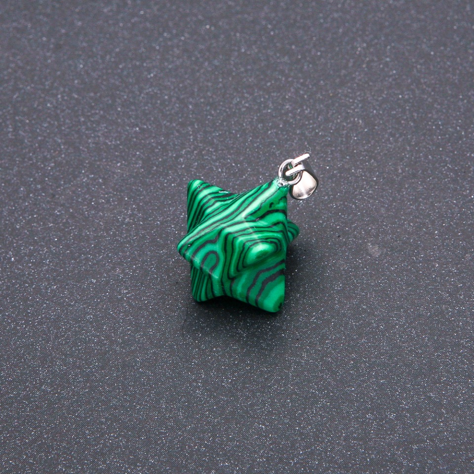 Merkaba Malachite Pendant 10x10mm