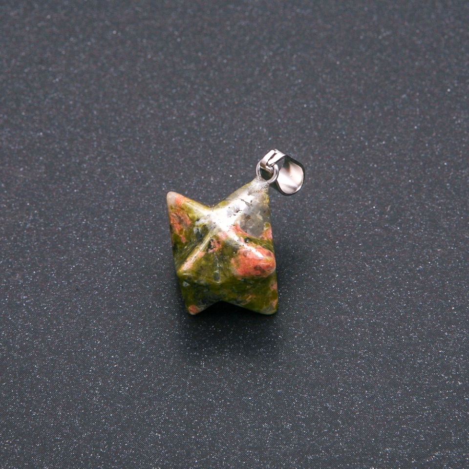 Merkaba Pendant with Jasper and Heliotrope 10x10mm