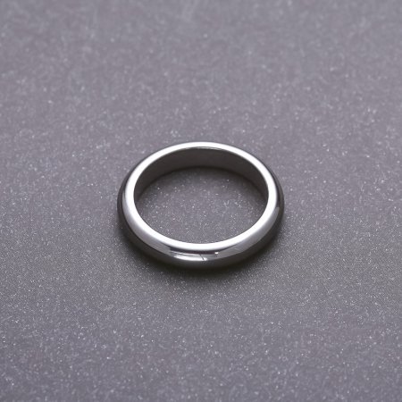 Hematite Ring, Smooth Finish, 4 mm Thick, Sizes 17–22