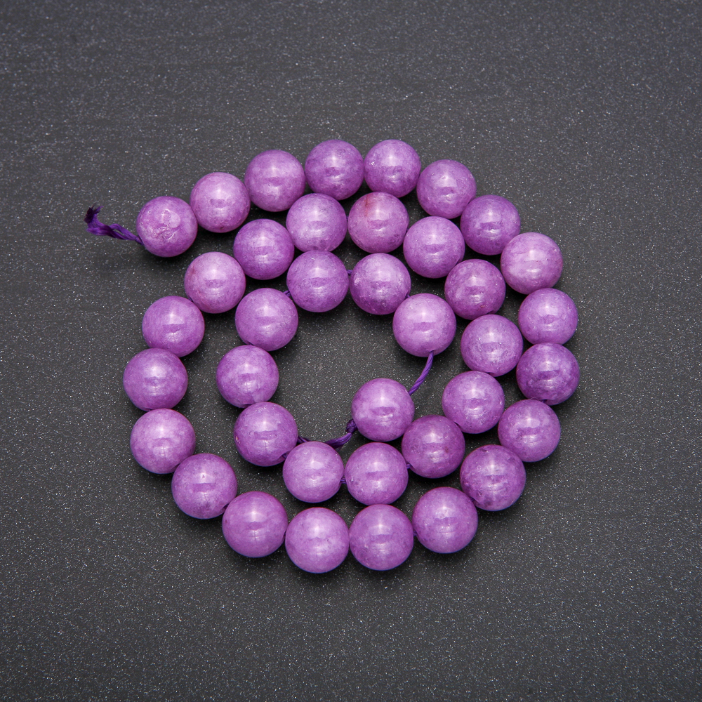 Amethyst-Toned Quartz Beads - Smooth Round Bead Strand, 10mm Diameter, 38cm Length (+/-)