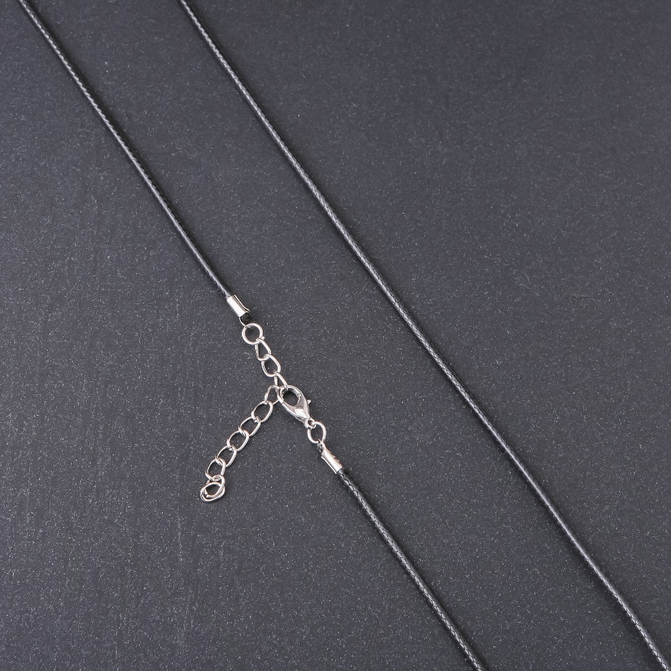 Price per pack / 10 pcs. Waxed cord for pendants 'Waxed', diameter 2mm, length 60cm, black