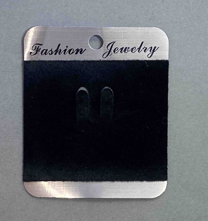 Brooch display pad, black velvet, 7x6 cm; black plastic base; 100 pcs