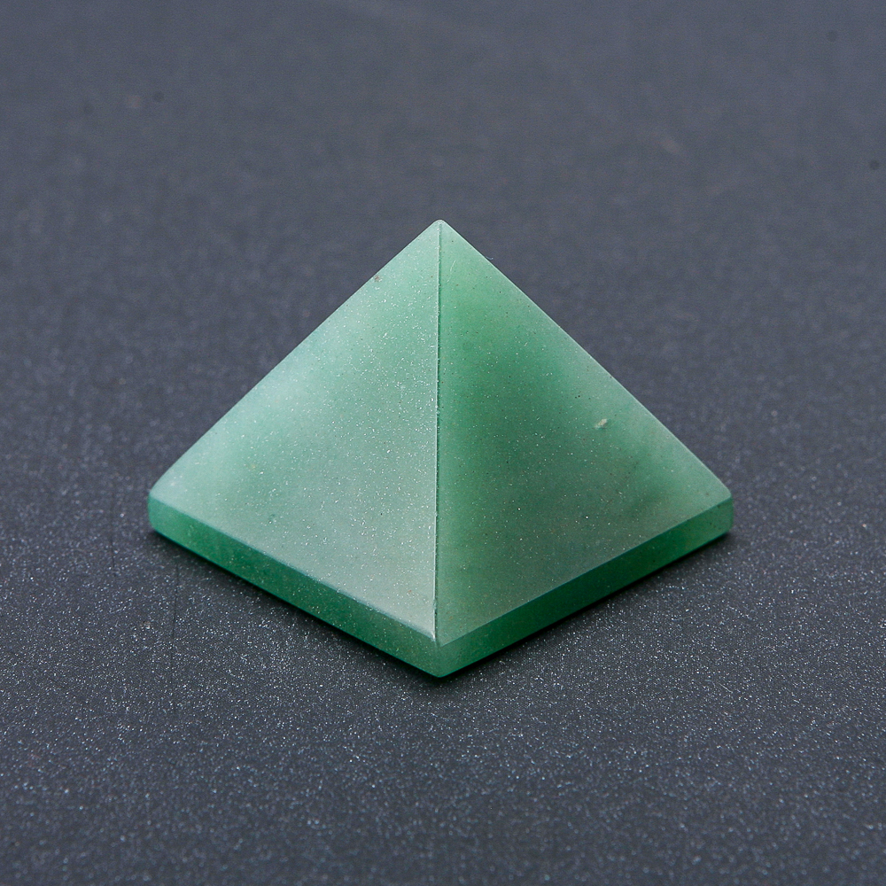 Nephrite natural stone souvenir pyramid, height (±) 29 mm, length (±) 37 mm