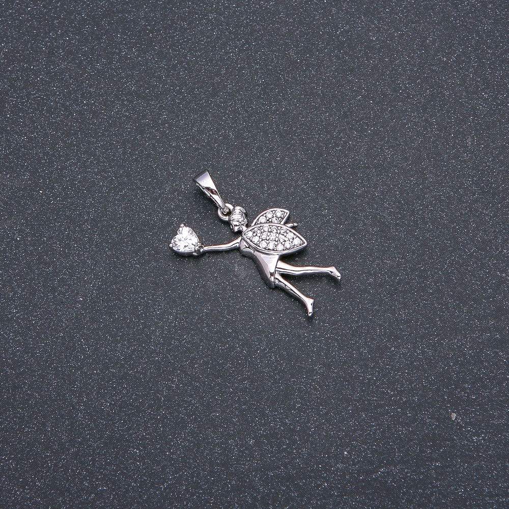 Xuping Rhodium-Plated Pendant with White Stone and Crystals 27x22x17 mm +