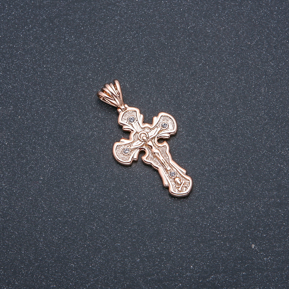 Cross Pendant Xuping 18k Gold Plating with White Stones 36x30x19mm +
