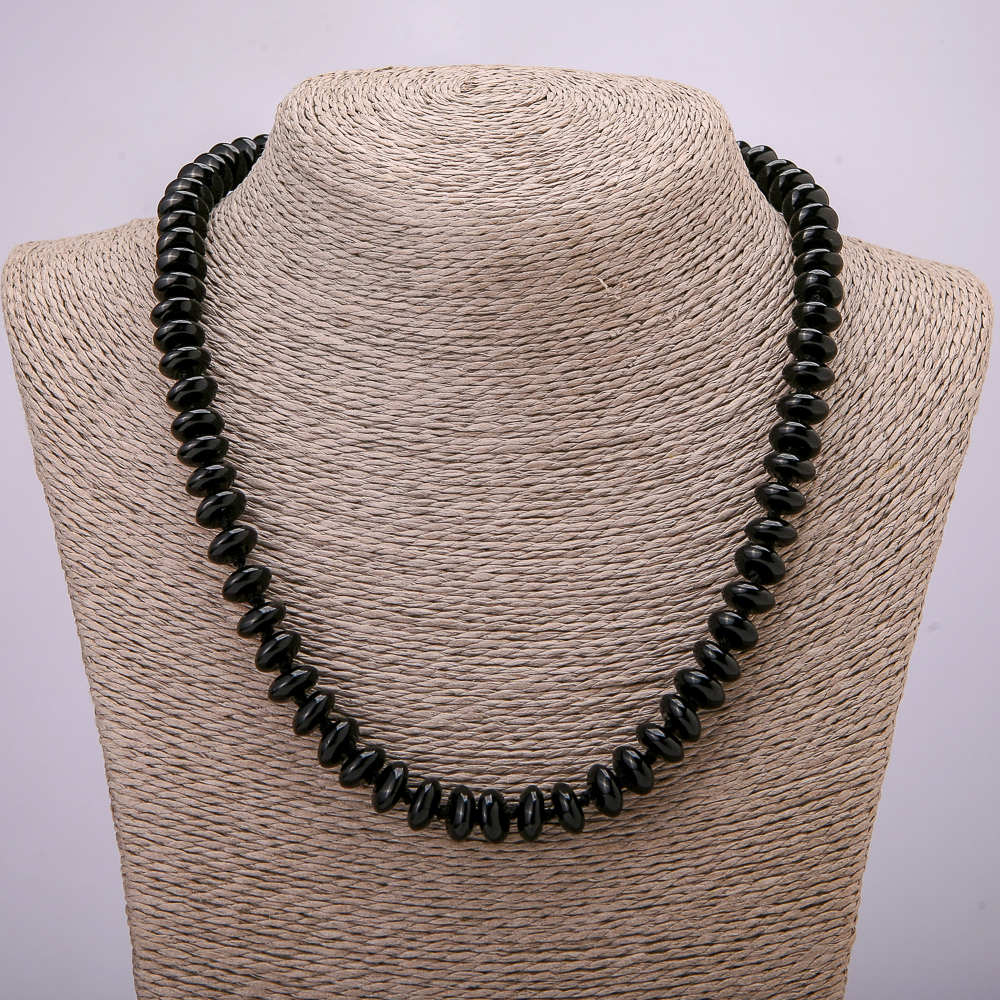 Natural Agate Bead Necklace, Disc Beads, 10×4.5 mm, 45 cm length +