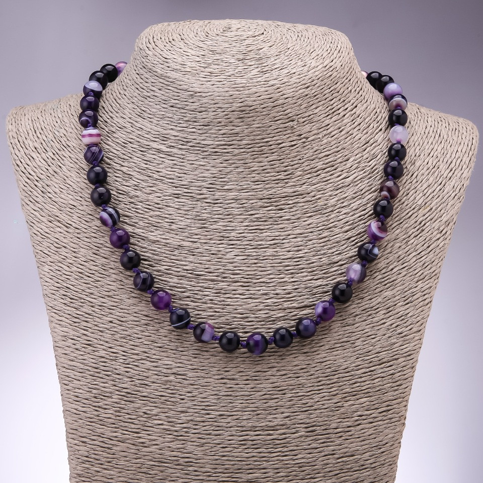 Purple Agate Beads, Smooth Round Bead, 8mm Diameter, 45cm Length+