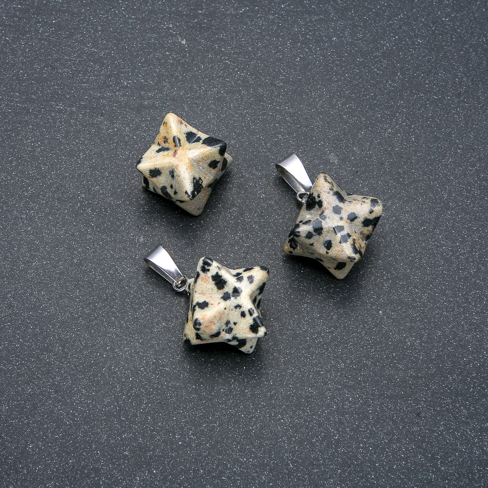 Merkaba Pendant Dalmatian Jasper 10x10mm
