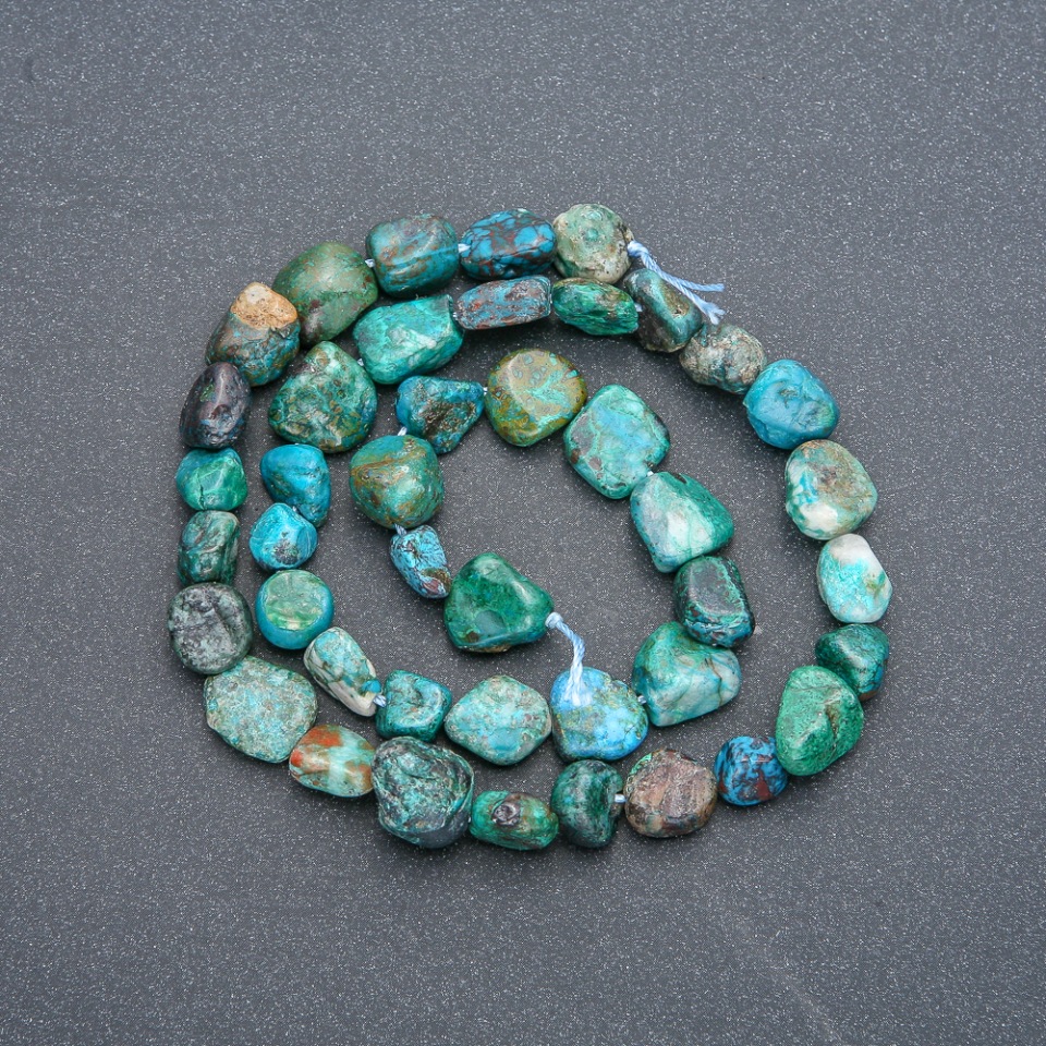 Chrysocolla Beads on Thread, Faceted, 8x9 mm, 40 cm Length