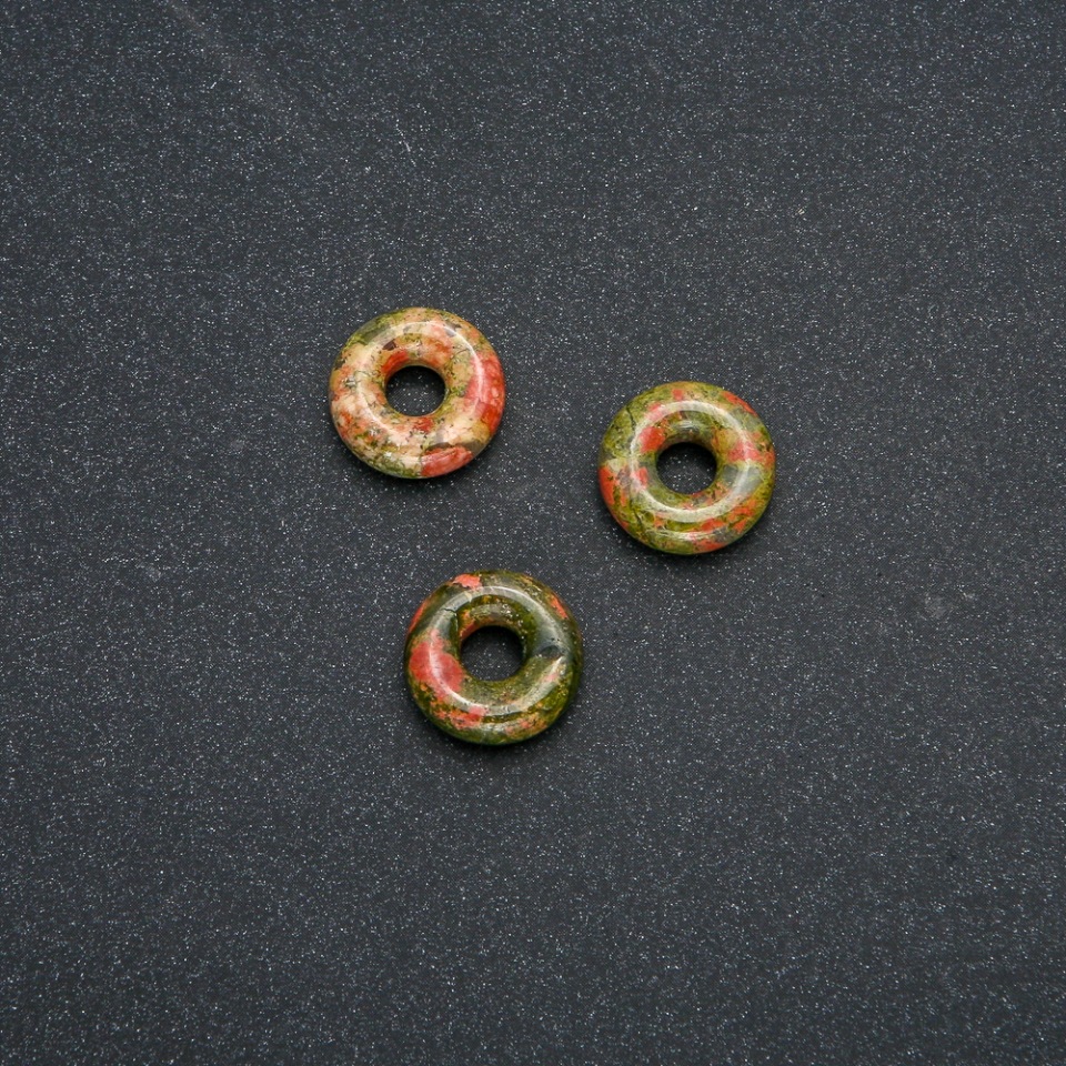 Pandora Bead with Natural Stone Heliotrope Unakite 15x4 mm, hole diameter 5 mm+