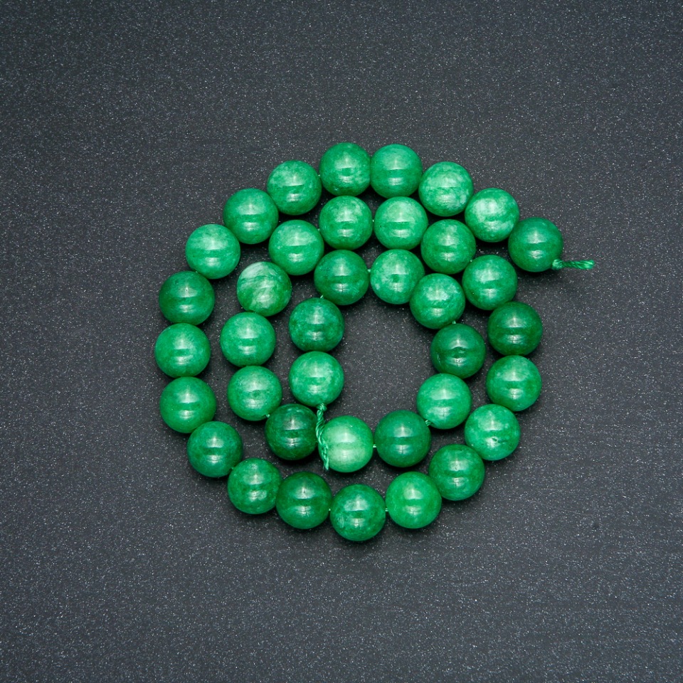 Chrysoprase Beads on a Thread (named after) Smooth Bead, 10mm Diameter, 38cm Length +