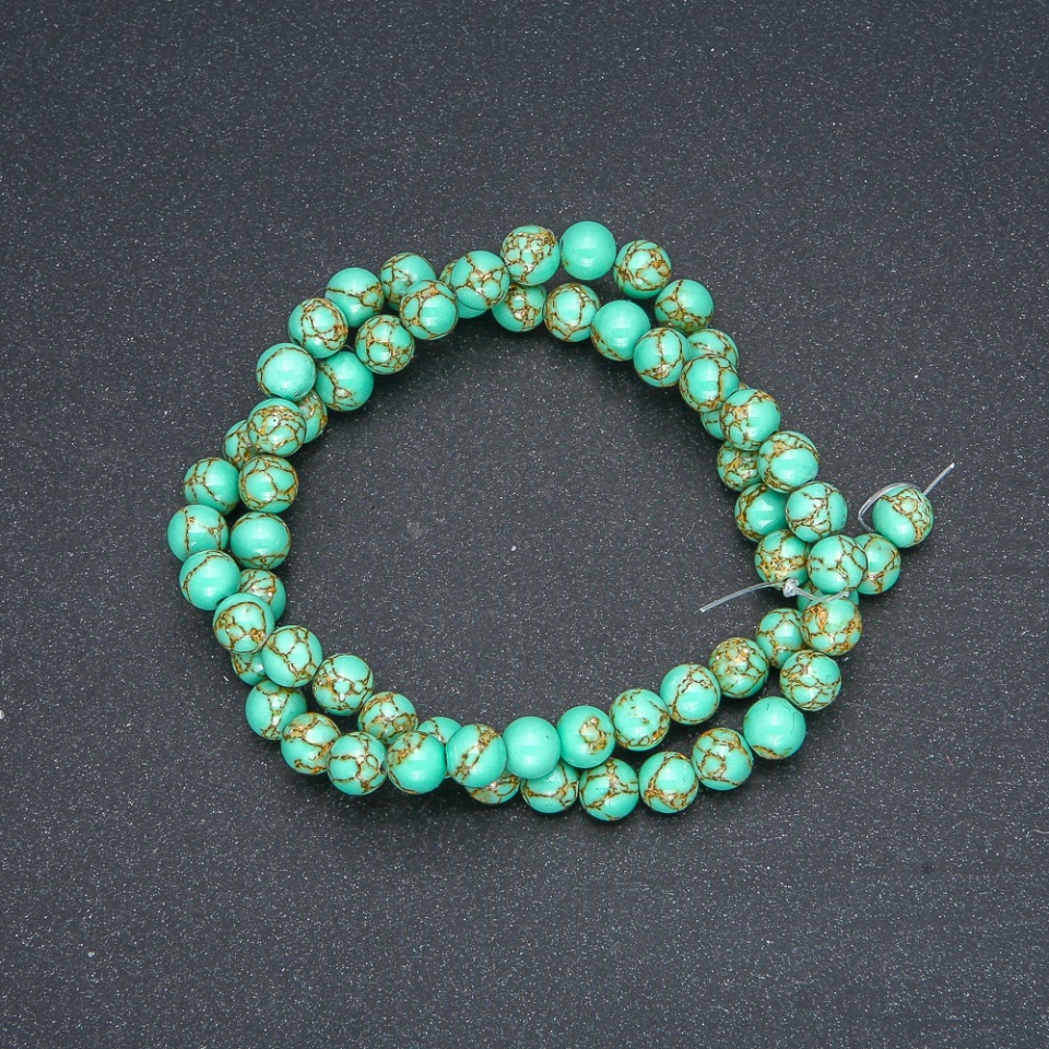Imperial Jasper Beads Green (Pressed) Smooth Beads, 6 mm Diameter, 40 cm Length