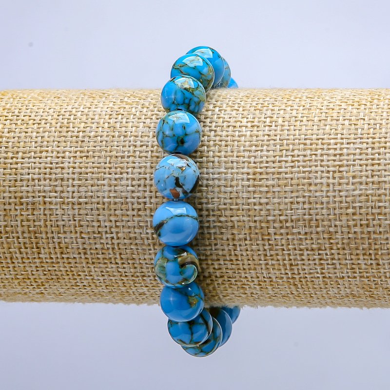 Elastic bracelet with Imperial Jasper smooth bead, diameter 10 mm, length 18 cm