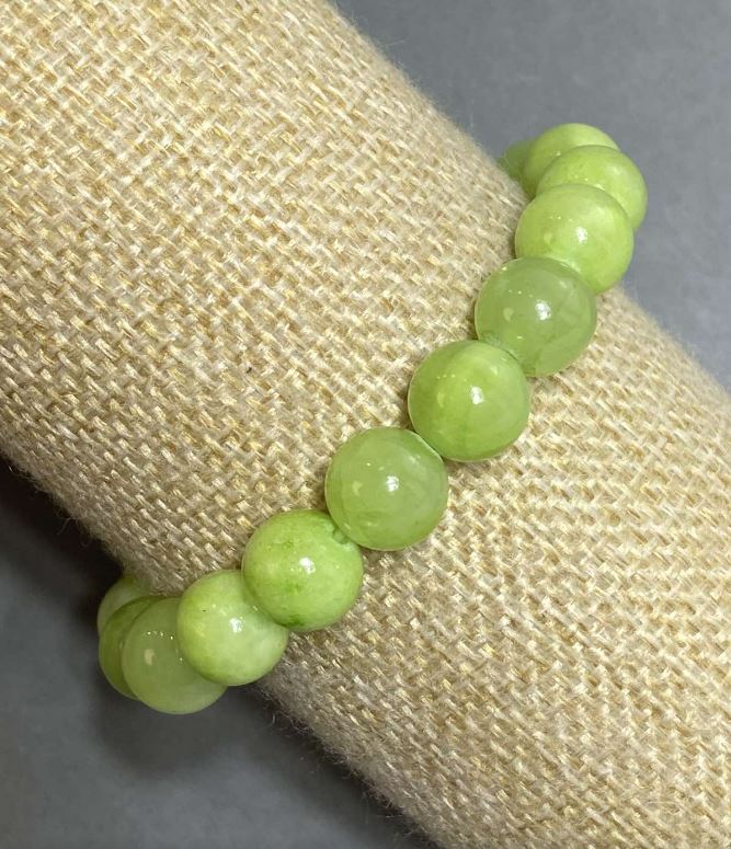 Onyx stone bracelet on elastic, smooth beads, 10 mm diameter, 18 cm length