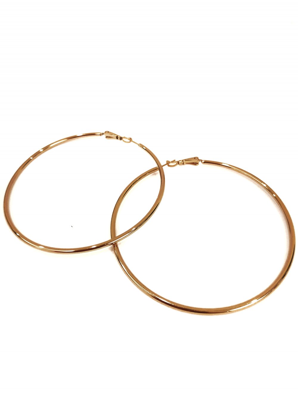 Xuping Earrings Hoop Rings 18K Gold Plating, 2mm Thick, 70mm Diameter