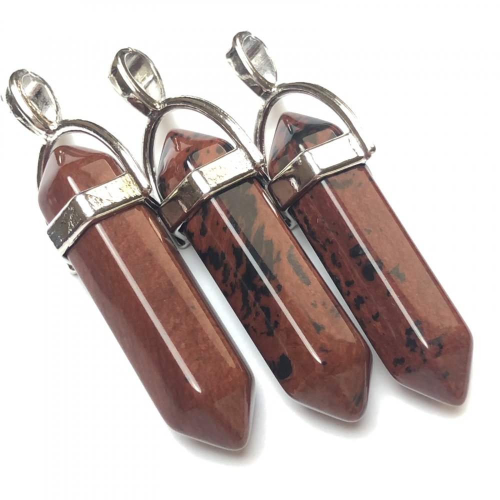 Pendant Hexagonal Obsidian 40x9mm+