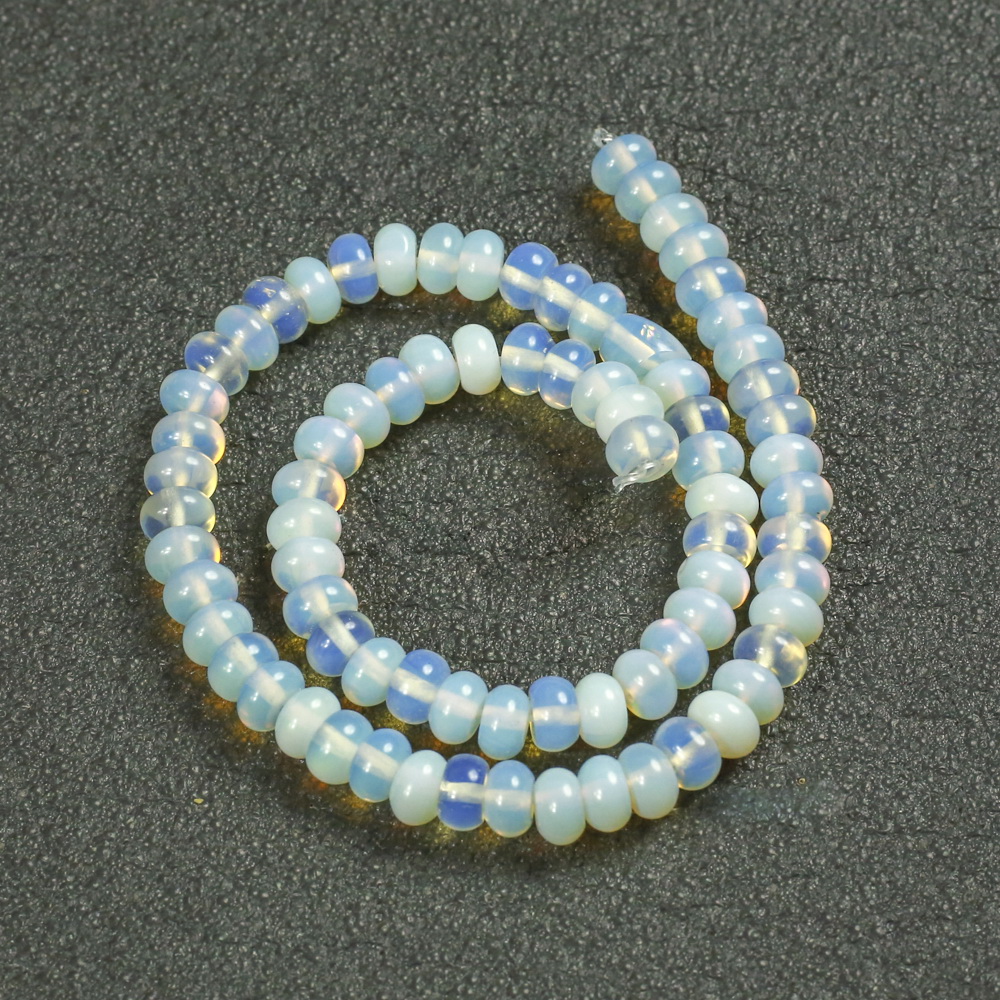 Moonstone beads on a thread (synthetic) Smooth rondelle, 8x5 mm diameter + -, length 40 cm +