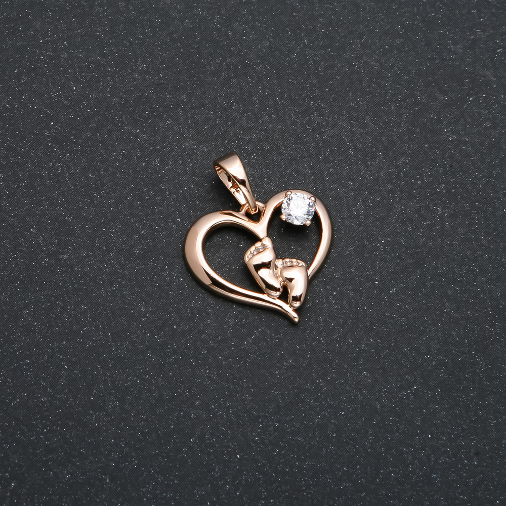 Pendant Xuping 18K Gold Plating Heart with Legs with White Crystals, diameter 21x17 mm +