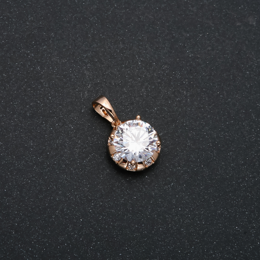 Pendant Xuping 18K Gold Plating with White Crystal and White Rhinestones, diameter 18x12 mm +