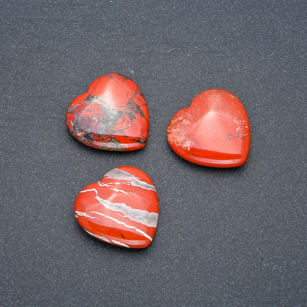 Souvenir Stone Heart made of natural red jasper, diameter 25x25x7 mm+