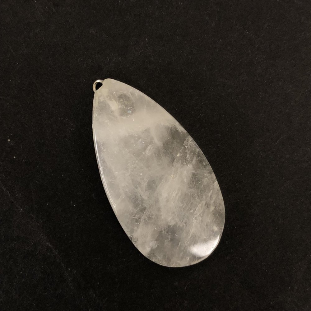 Faceted Drop Pendant from Natural Stone Mountain Crystal, diameter 54x25 mm+