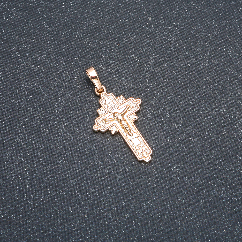 Xuping 18K Gold-Plated Cross Pendant, 35x18mm