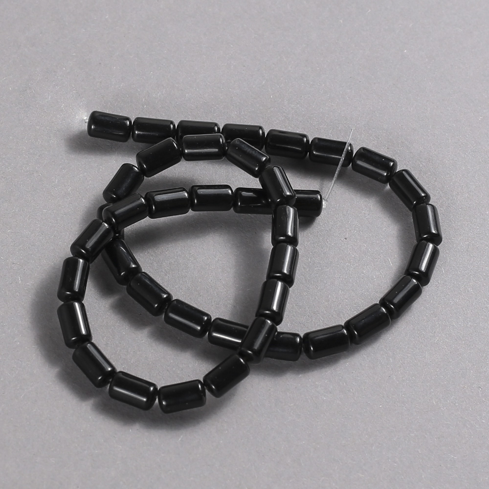 Agate Beads on Thread (Pressed). Smooth Cylinder, diameter 10×6 mm + -, length 41 cm +