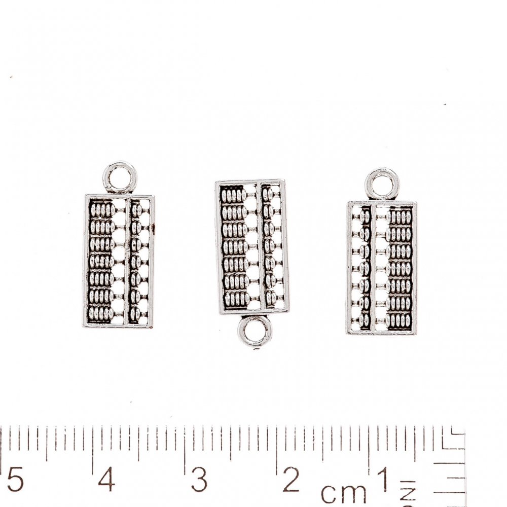 Pendant finding 'Counts' in silver metal color, pack 20 g ± 35 pcs