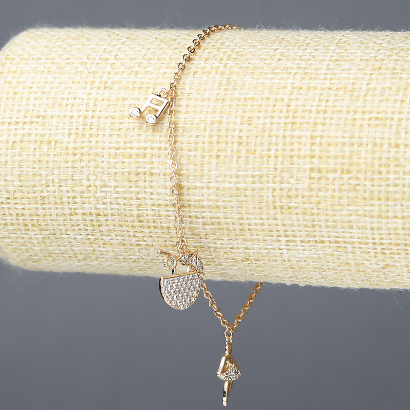 Браслет Xuping Позолота 18К з білими стразами, товщина 1, 5 мм + -, довжина 18-21см +