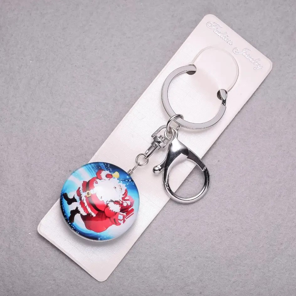 Keychain New Year Santa Claus with Gift Bag, 10 cm long