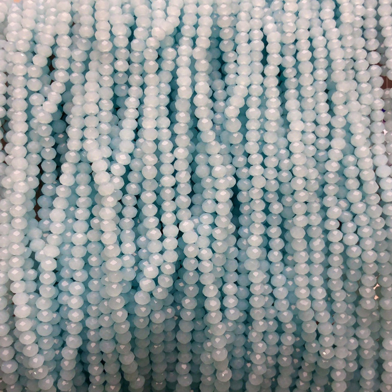 Beads Czech Crystal on a Thread Pale Lilac Matte Faceted Rondelle, diameter 3×2.5 mm, + -, length 36-38 cm +