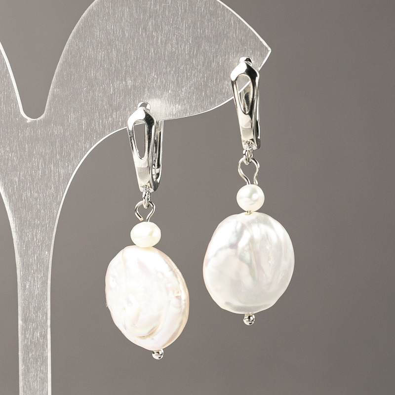 Natural Baroque and Freshwater Pearl Earrings 45×17 mm+
