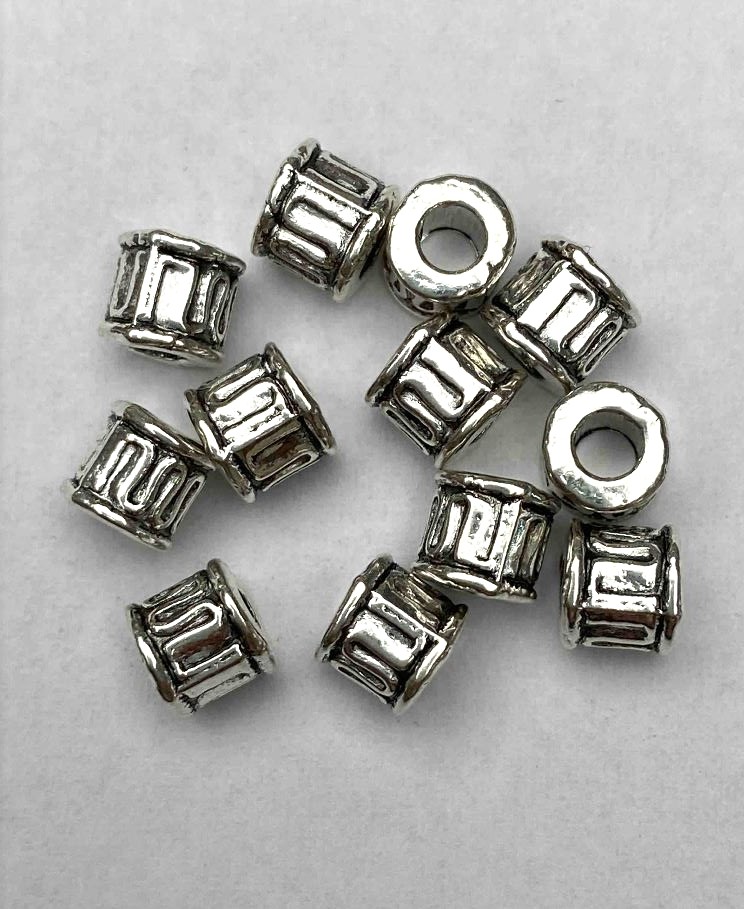 Bead insert findings in silver color, 5x4.5 mm, pack of 26+